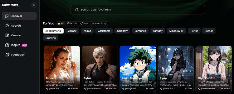 ai fantasy alternative gamimate