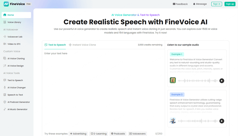 finevoice text to speech