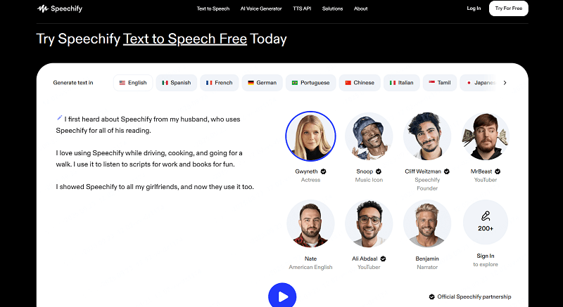 speechify text to speech