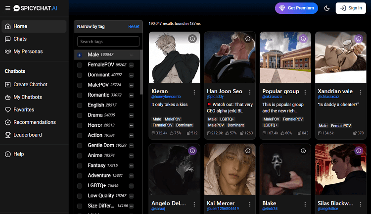 spicychat ai interface