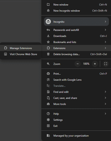 Character AI incognito extensions