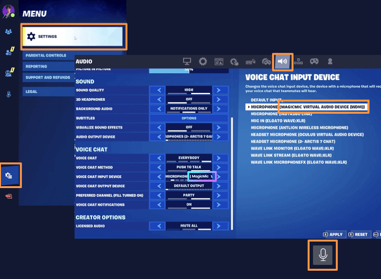 fortnite audio settings