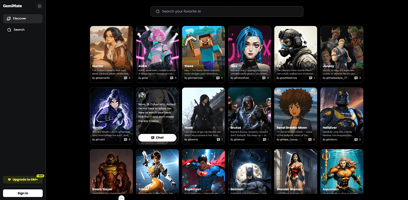 gamimate ai character chat
