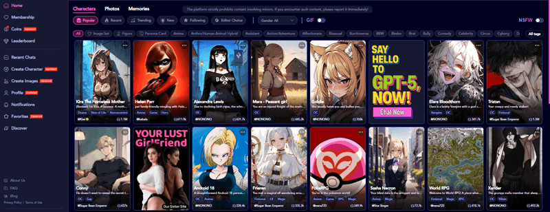 JuicyChat AI home page