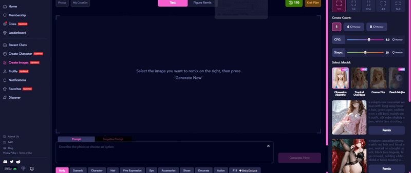 JuicyChat AI image generator