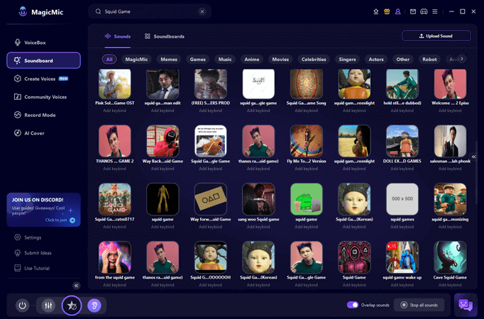 MagicMic Squid Game soundboards